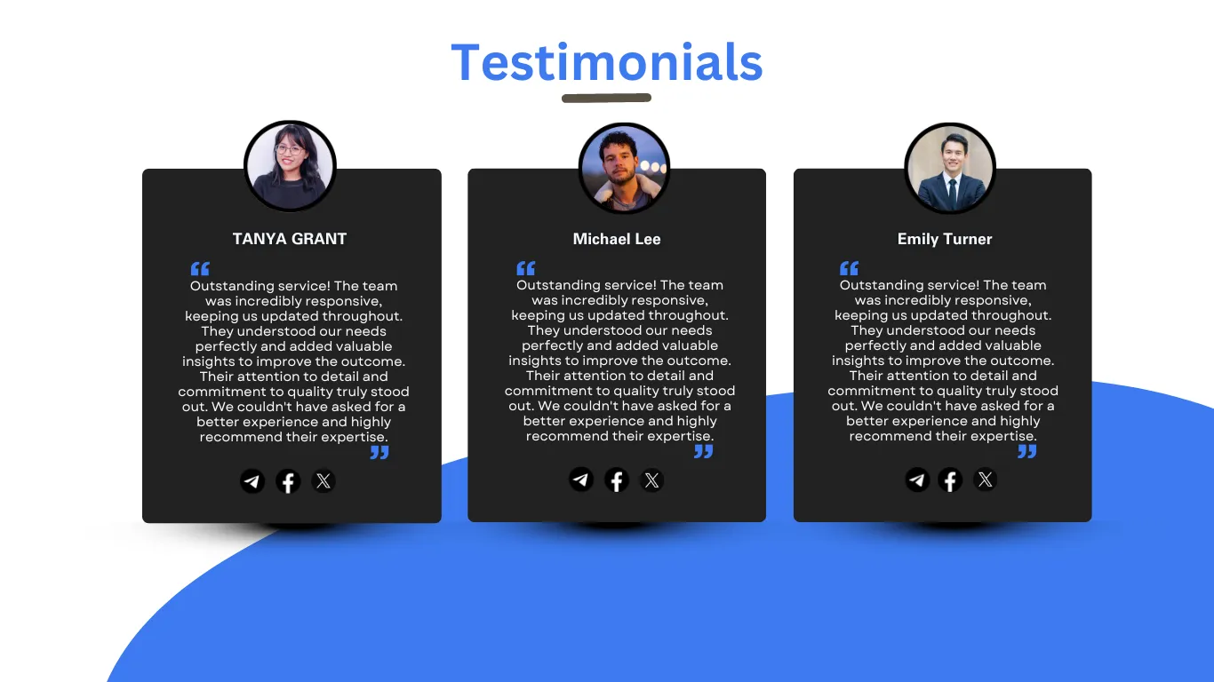 Business Website Testimonials Template for Shopify