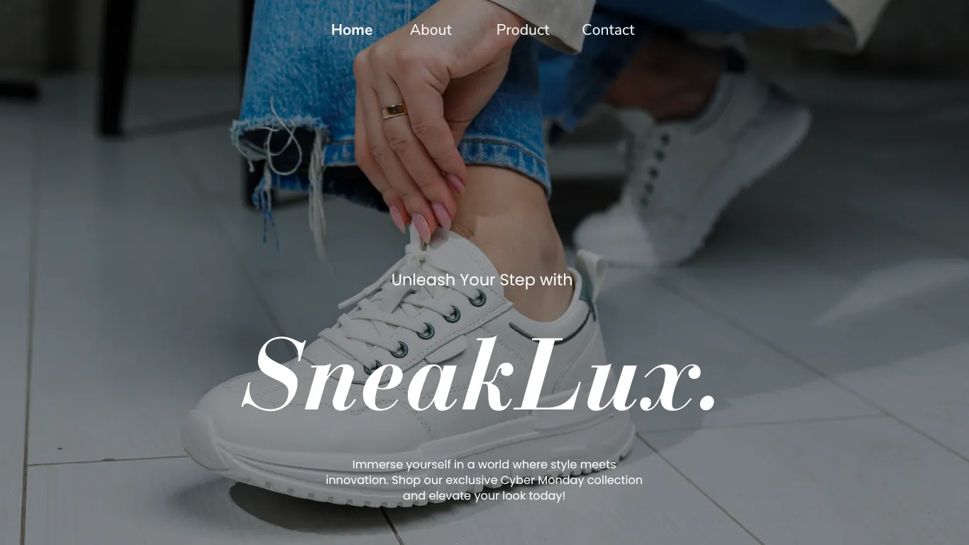 Cyber Monday Sneakers Store Page Template in Canva