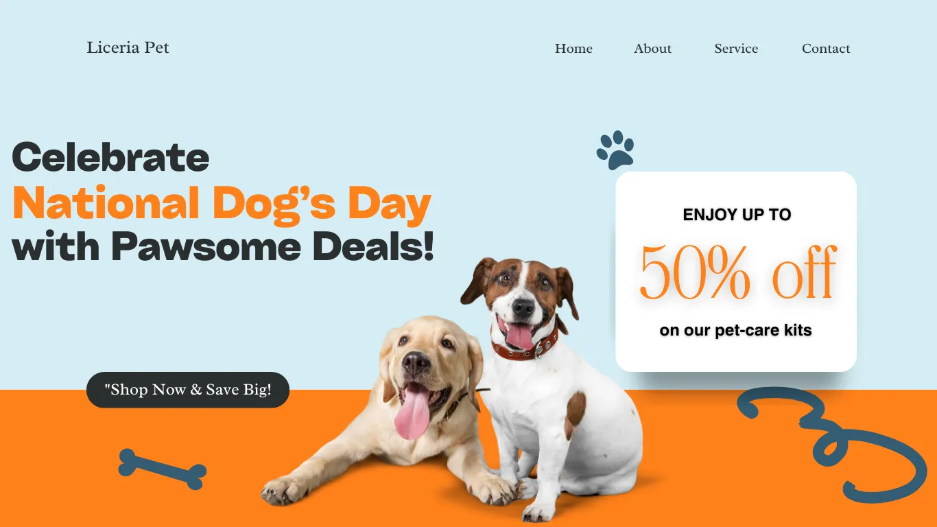 National Dog Day Website Landing Page Template for Shopify