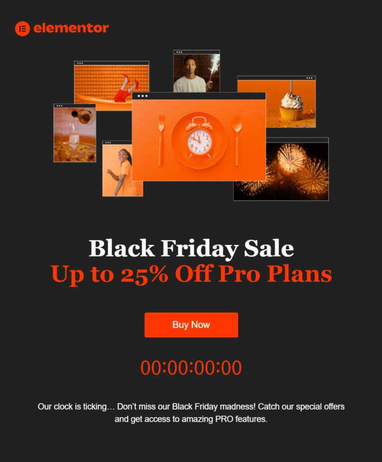 Elementor Black Friday Email