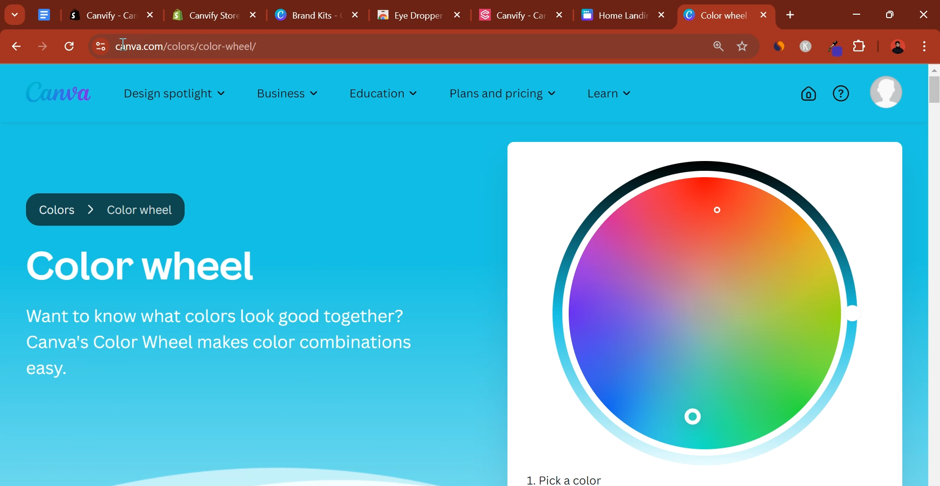 Canva Color Wheel