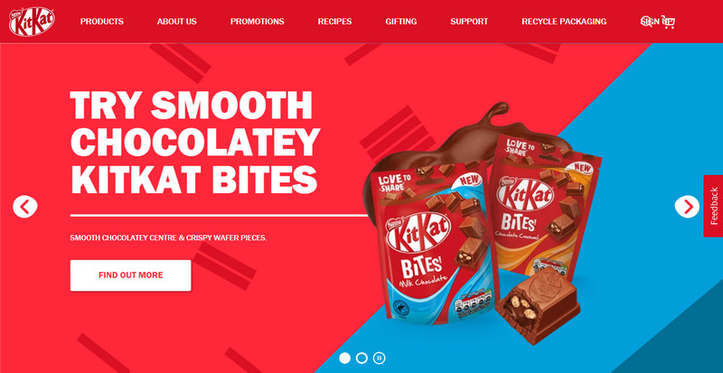 KitKat website theme in red